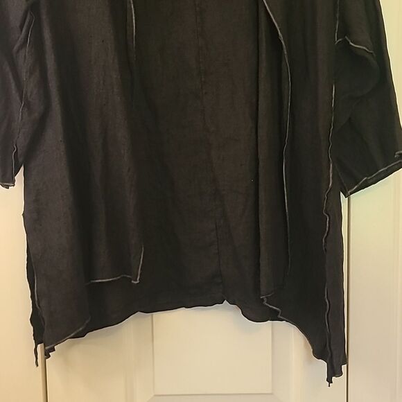 Xiao Open Front Cardigan Duster Linen Lagen Look Look Size XL - Picture 6 of 11